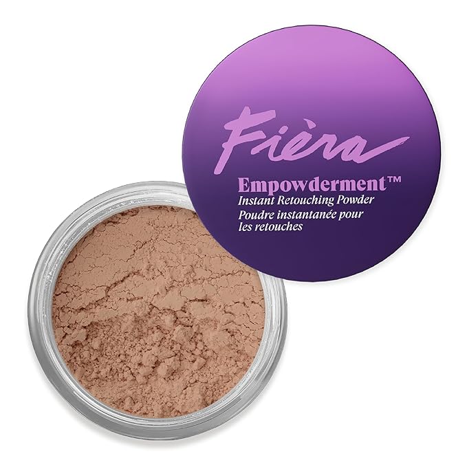 Fièra Empowderment™ Finishing Powder, Talc-Free Blurring & Soft-Matte Setting Powder for Mature Skin, Pore & Fine-Line Smoothing, Lightweight Instant Retouching Formula, Deep Shade, 0.2 OZ