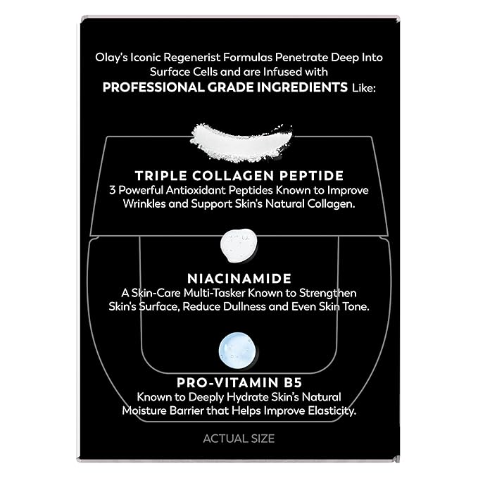 Olay Face Moisturizer, Regenerist Micro-Sculpting Cream for Women, Fragrance-Free - Anti-Aging, Anti-Wrinkle, Firming Skin Care - Triple Collagen Cream, Peptide, Hyaluronic Acid, Niacinamide, 1.7oz