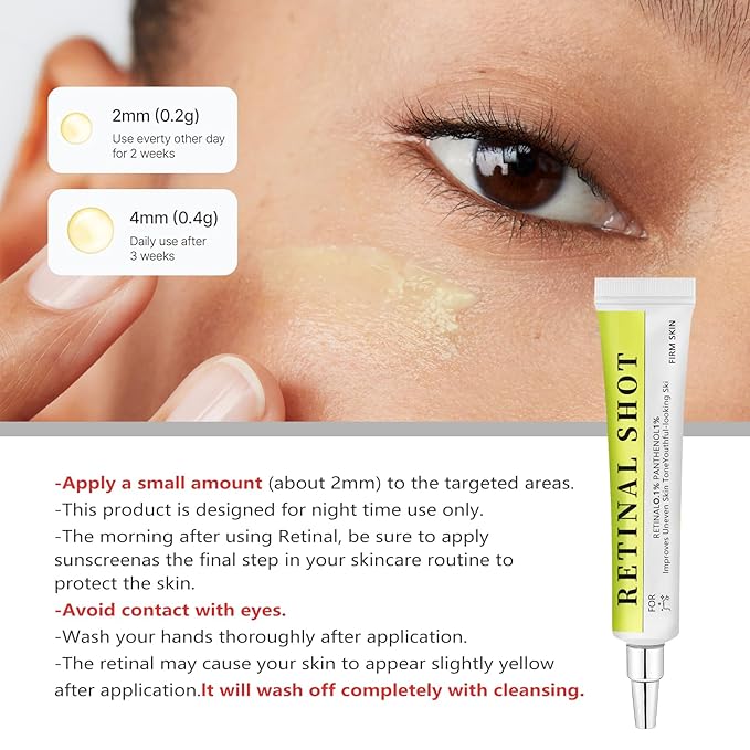 Tightening Booster, Pore Minimizer, Wrinkles & Fine Lines, Firmer Skin with Retinal 0.1% & Panthenol 1%, Retinol serum for face, Accelerates Skin Renewal, Non-Irritating(2pcs)