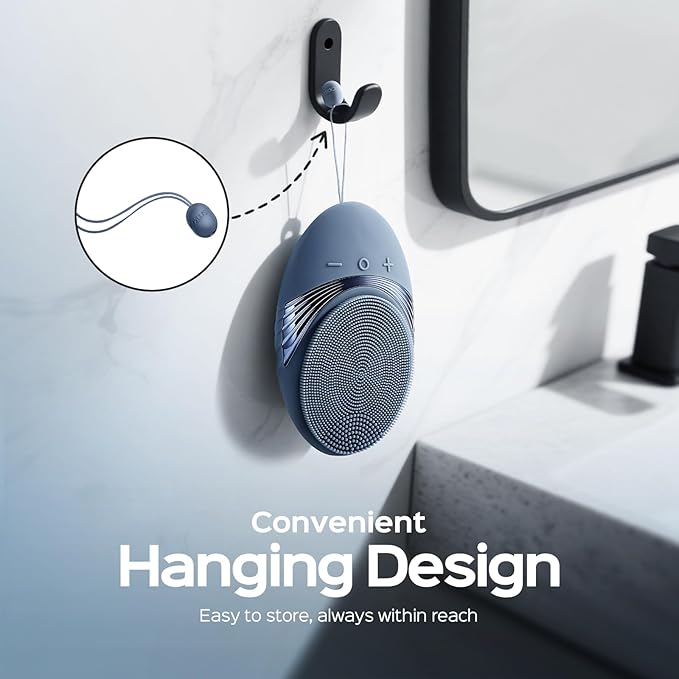 COSLUS Facial Cleansing Brush Face Scrubber : Portable Silicone Waterproof Rechargeable Face Wash Brush, 5 Cleansing Modes, Electric Deep Cleaning for Men & Women, Removing Blackhead, Exfoliating