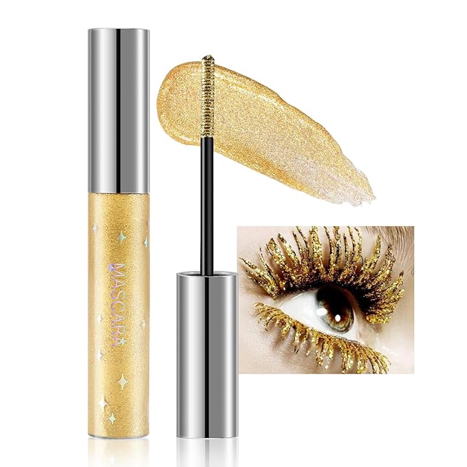 Colored Fiber Mascara, Waterproof Long Lasting Eyelash Mascara, Glitter Eyeshadow And Brow, Volume And Length, Sparkle Eye Makeup