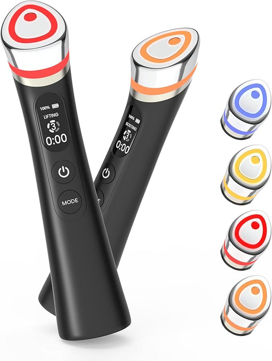 Face Lift Device – 8 in 1 Skin Tightening and Lifting, LED Light Therapy for Wrinkles, Korean Skin Care, Spa-Grade Facial Massager Lifting & Firming Beauty Massager (Black)