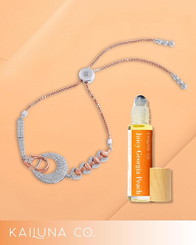 Juicy Georgia Peach Delicious Natural Essential and Fragrance Oil Roll On with Organic Jojoba Oil, Small Batch, Made in California