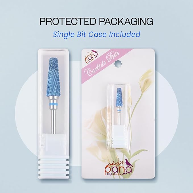 PANA 5-in-1 Pro Upgraded Multi-Function Drill Bit 3/32" Shank Size - (Blue, 2X Coarse to 2X Fine) - Mix Size Tungsten Drill Bit Fast Remove Acrylic Hard Gel Nail for Manicure Pedicure