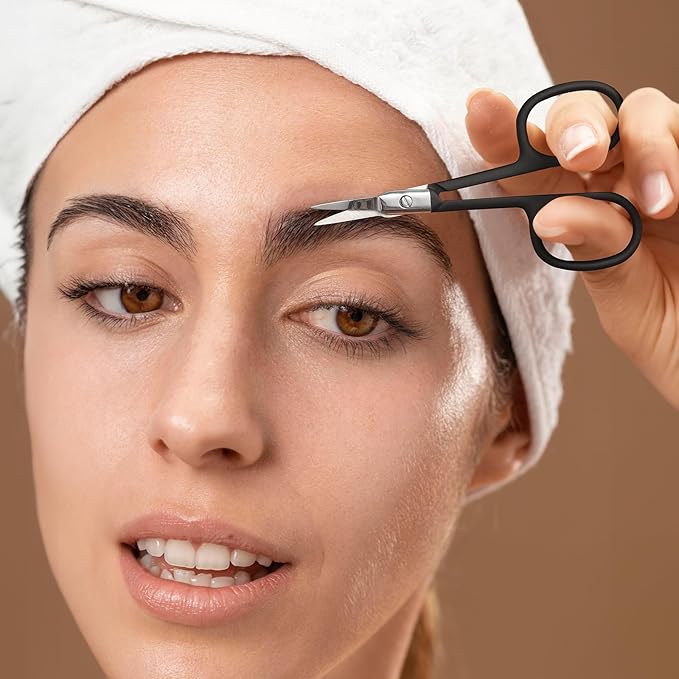 Nose Hair Trimmer for Women and Men, Premium Grooming Scissors with Curved Tip Clippers for Facial Hair,Eyebrow, Nose Hair, Mustache, Beard, Eyelashes, Ear