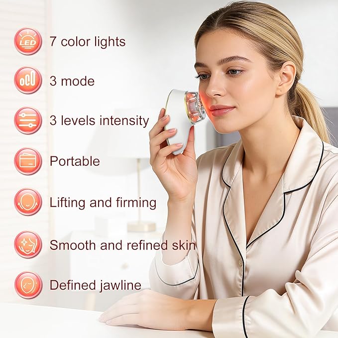 Face Lifting Facial Massager, Vacuum Suction for Face, Red Light Therapy Portable Face Lift Device for Skin Care Tightening Firming Skin Care Tools for Toning, Glow Boost