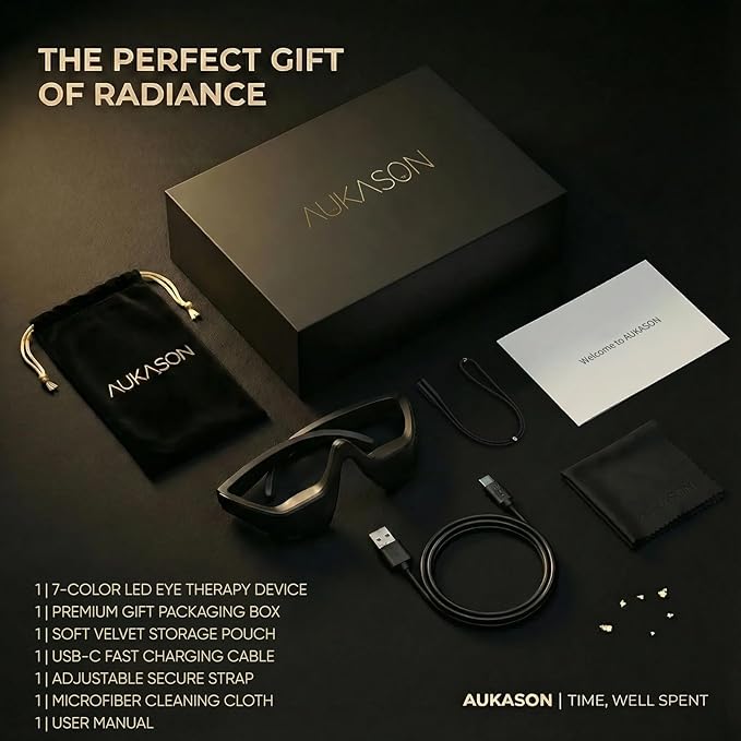 Red Light Eyes Beauty Device – 7-in-1 Facial Massager Tool with red Light & Vibration for Wrinkles & Anti-Aging, Ideal for Daily Skincare Routines