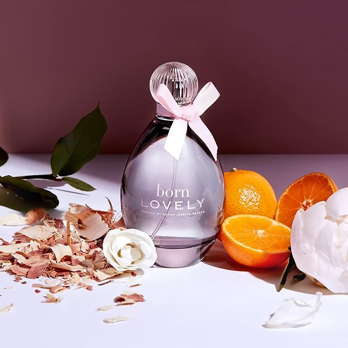 SJP Born Lovely Lush, Sweet, Elegant Amber Floral Eau De Parfum Spray Fragrance for Women - Mandarin, Peony, Honeysuckle, and Freesia - Intense, Long Lasting Scent - 1.7 oz