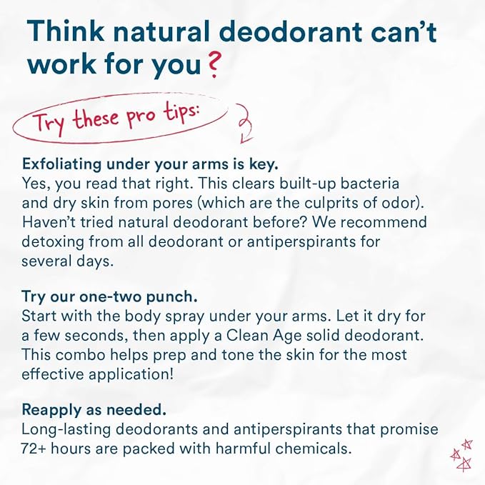 Aluminum Free Deodorant & Body Spray for Whole Body - 3 Pack 4oz ea - Cedar, Oasis and Waves - Clean Deodorant and Body Spray for Teen Boys and Girls - With AHA Fights Body Acne