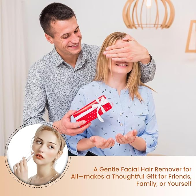 Facial Hair Remover for Women – Electric Face Razor with Light, Hair Removal for Upper Lip, Chin & Cheeks – Color White