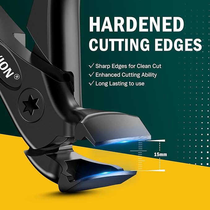 FVION Toenail Clippers for Seniors, Upgraded Long Handle Angled Head Toenail Clippers for Thick Toenails and Fingernails (Black)