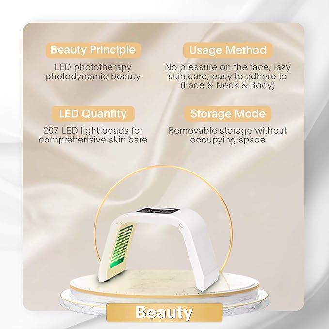 LED-Face-Light-Therapy, 7 in 1 Color LED Face Mask Facial Body Beauty Equipment