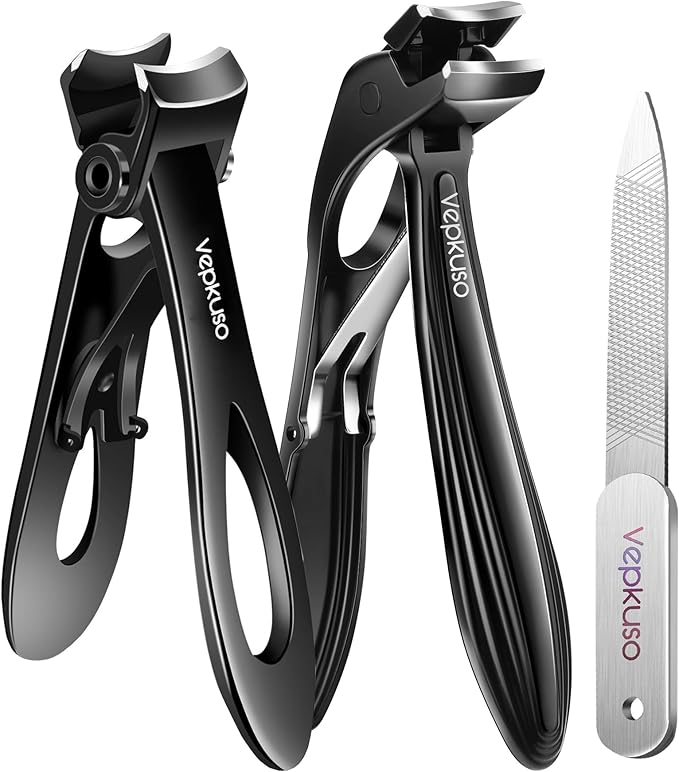 Toenail Clippers & Nail Clippers Set for Seniors - Heavy-Duty Long Handled Toenail Clippers for Thick Toenails, Men & Women | Hygienic Manicure Set | Gift Idea