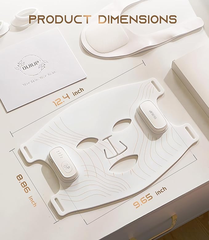 Red Light Therapy for Face, Wireless Led Face Mask with Near-Infrared Red Light (NIR), 5 Modes, Facial Skin Care, 380-850nm Multi-wavelength, Rechargeable Beauty Device for Women Men