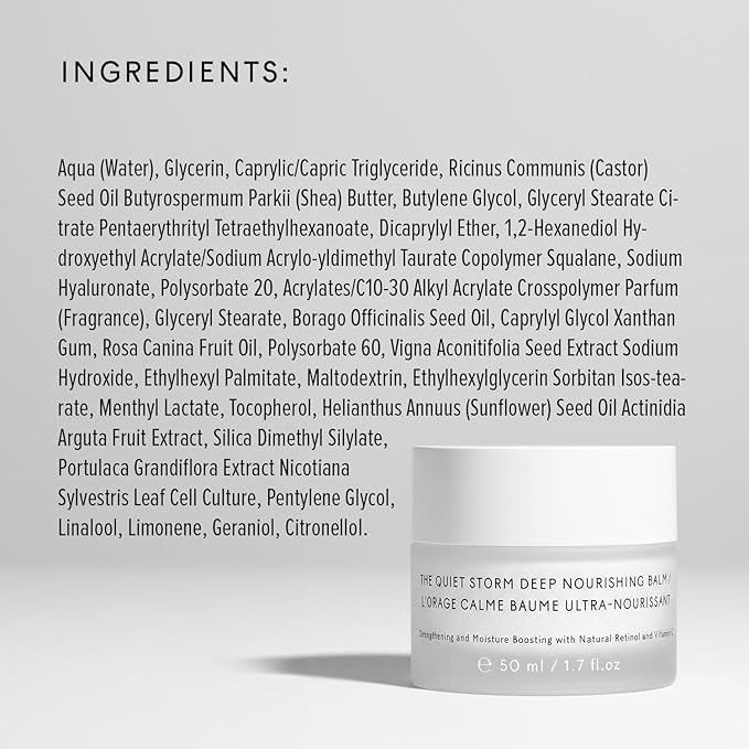 The Untamed The Quiet Storm Deep Nourishing Balm 1.7 fl oz – Hydrating Face Cream with Borage Oil & Hyaluronic Acid – Helps Support Skin Elasticity & Moisture for Dry, Mature, or Sensitive Skin