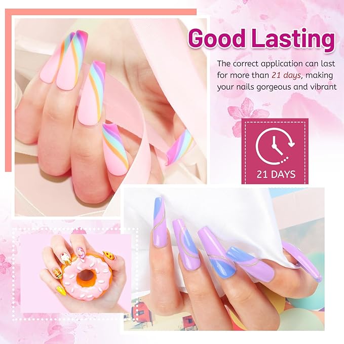 JODSONE 20 Color Vibrant and High Shine Gel Nail Polish Kit with 3 PCS Base Coat and Matte and Glossy Top Coat