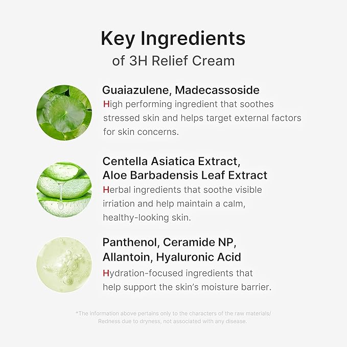 medicube 3H Daily Relief Cream | Daily Soothing Moisturizer for All Skin Types | Lightweight Comforting Cream Ideal For Use After Spot Care | Guaiazulene, Centella, Ceramide for Balance and Hydration