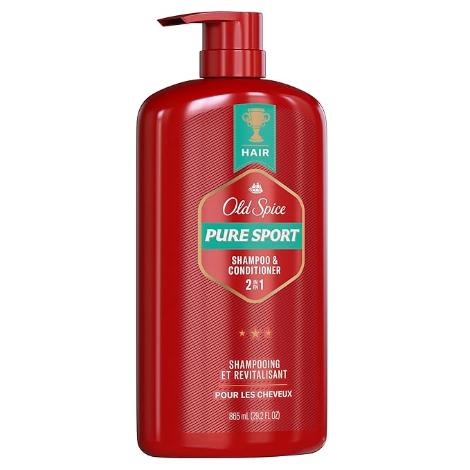 Old Spice Pure Sport 2-in-1 Shampoo and Conditioner Set for Men, Healthier, Fuller, More Moisturized Looking Hair, 29.2 Fl Oz Each, Twin Pack