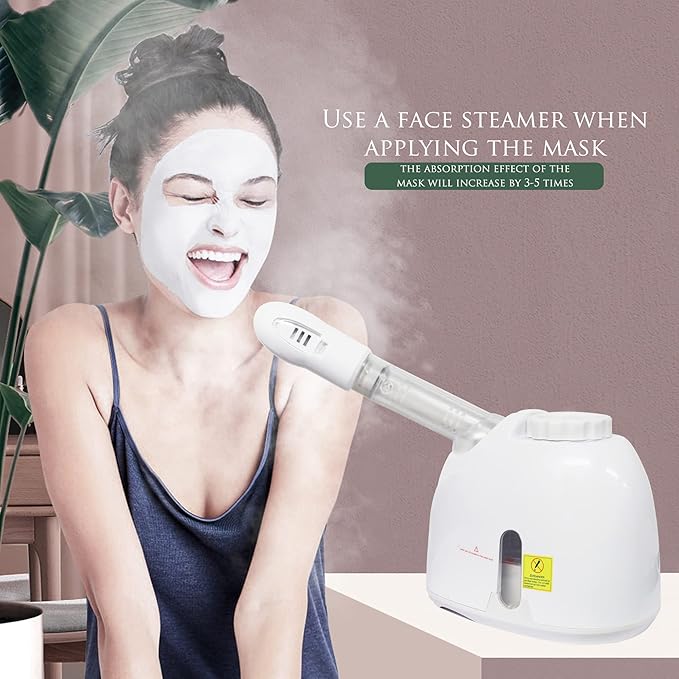 Facial Mist Steamer,YOKYAK Facial Steamers with 360° Rotatable Sprayer, Face Steamer for Facial Deep Cleaning, Hot Mist Humidifier Steam for Face Spa Sinuses Moisturizing, Homeuse or Salon
