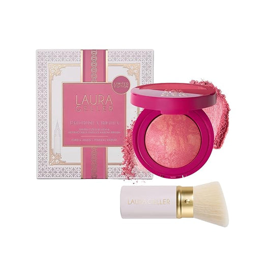 LAURA GELLER NEW YORK Limited Edition Baked Blush-n-Brighten Marbleized Blush - Skyline Sunset - Pink Color for Cheeks