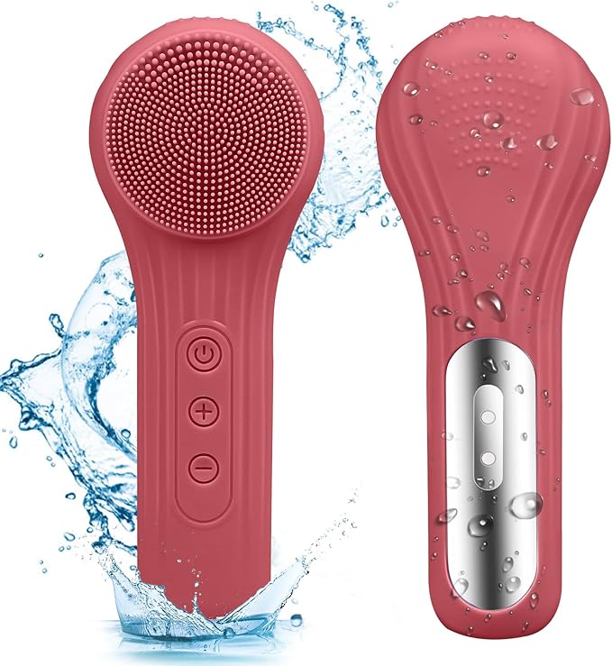 Silicone Face Scrubber Exfoliator, Silicone Face Wash Brush for Men & Women, Ipx7 Waterproof Rechargeable Facial Cleaner for Deep Cleansing, Exfoliating, Massage Face Scrubber