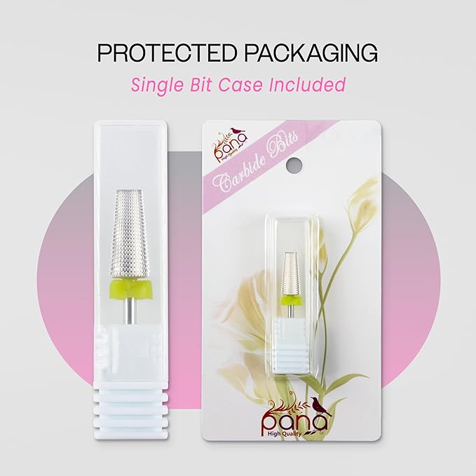 PANA Nail Carbide 5 in 1 Bit - Two Way Rotate use for Both Left and Right Handed - Fast remove Acrylic or Hard Gel - 3/32" Shank - Manicure, Nail Art, Drill Machine (Extra Fine - XF, Silver)