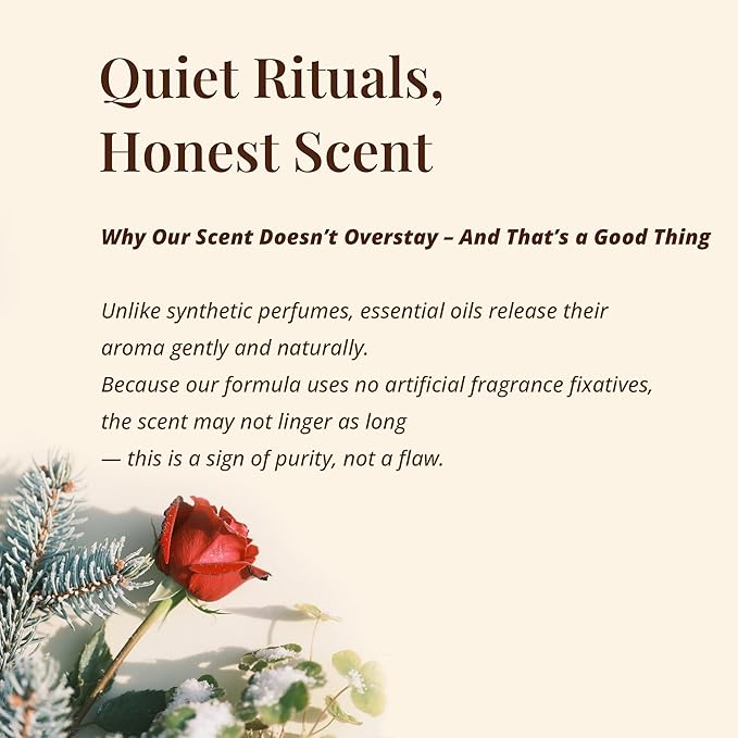 Botanical Aromatherapy Oil for Face & Body Massage – Lightweight Hydration & Nourishing Care, Plant-Based Formula with Cool Forest Rose Aroma (Rose & Fir), 30 ml / 1.0 fl oz