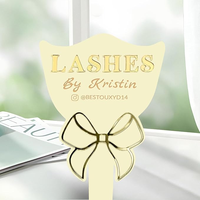 Personalized Lash Mirror Custom Eyelash Photo Prop Personalised Acrylic Handheld Lash Mirror with Name Gift for Beauty Girls Technician (Color011)