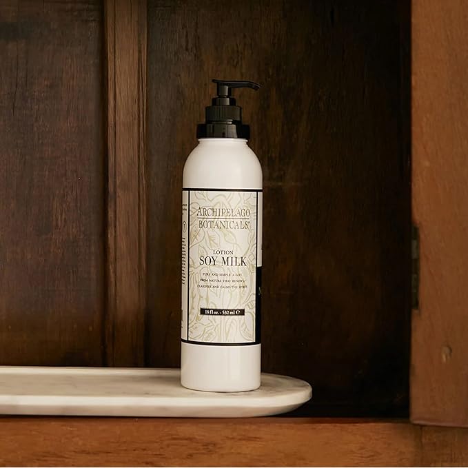 Archipelago Botanicals Soy Milk Lotion for Rehydration and Regeneration, Soy Body Lotion and Moisturizer for Dry or Sensitive Skin, Paraben-Free, Phthalate-Free, 18 oz