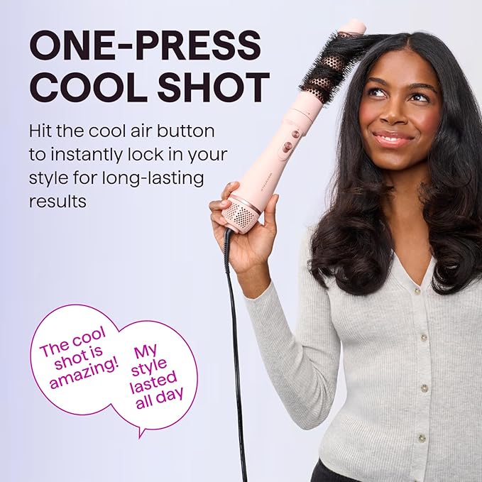 Blow Dryer Brush Set, Wavytalk Air Sculpt 5-in-1 Hot Air Brush Set, Multi Hair Styler for Salon Blowouts, Smooth Curls, Volumizing and Straightening, Sleek and Less Frizz, Pink