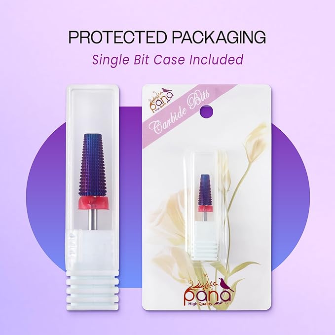 PANA 3/32" Shank 5-in-1 Nail Carbide Bit - (Triple Coarse - Fine Grit, Purple) - Two Way Rotate use for Both Left and Right Handed Fast Remove Acrylic or Hard Gel