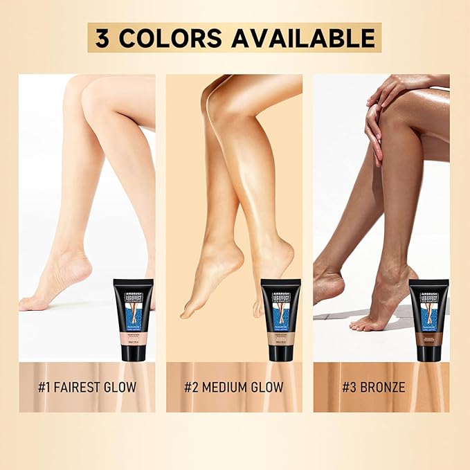 Leg Makeup Waterproof No Transfer, Leg Vein Cover up Makeup, Long-Lasting Body Concealer Makeup Lotion, Coverage for Vein, Scar, Tattoo for All Skin Tones (Medium Glow)