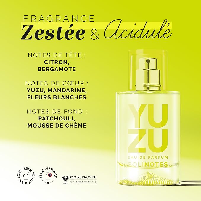 SOLINOTES Yuzu Perfume for Women - Eau De Parfum | Delicate Floral and Soothing Scent - Made in France - Vegan - 1.7 fl.oz