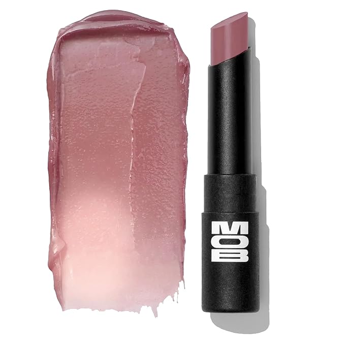 MOB Beauty Hydrating Shine Lip Balm M155 Smoky Amethyst– Tinted Lip Balm Stick with Jojoba & Sunflower Oils, Clean Vegan Organic Lip Care for Nourished, Glossy Lips