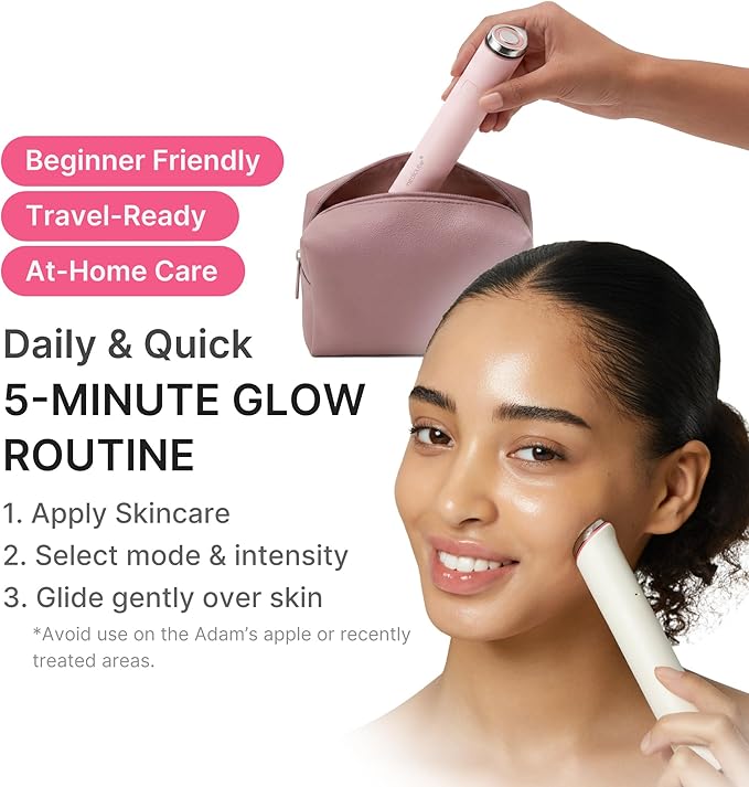 medicube Booster Pro Mini Plus | Facial Device for Radiance, Calming, and Elasticity | Red, Blue, Purple 3-Mode | Portable Korean Skincare Device, At Home Care | Beige