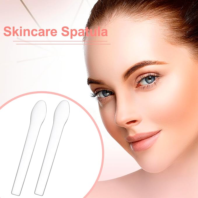 3pcs Mini Metal Makeup Spatula, Silver Reusable Cosmetic Cream Spatulas Spoon, Skincare Scoop Applicator Facial Massage Beauty Tools for Mixing and Sampling Face Eye Cream- 2.73"×0.43"