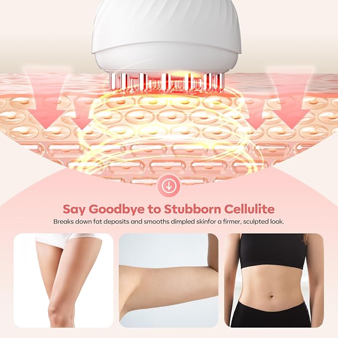 Lymphatic Drainage Massager & Anti Cellulite Massage Tool,New Lymphatic Massager,Helps Reduce Stretch Marks & Cellulite，for Belly, Arms & Legs,Body Sculpting Machine with Heat & Vibration