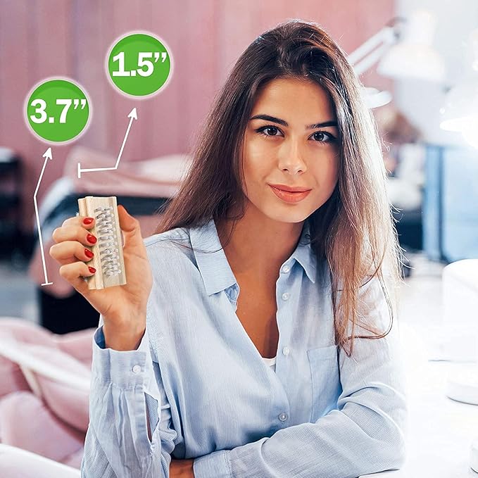 Konex Non-Slip Wooden Two-sided Hand and Nail Brush - Stiff Bristle Fingernail Brushes for Cleaning Under Nails - Heavy Duty Fingernail Brush for Manicure and Automotive Use - 2 Pack