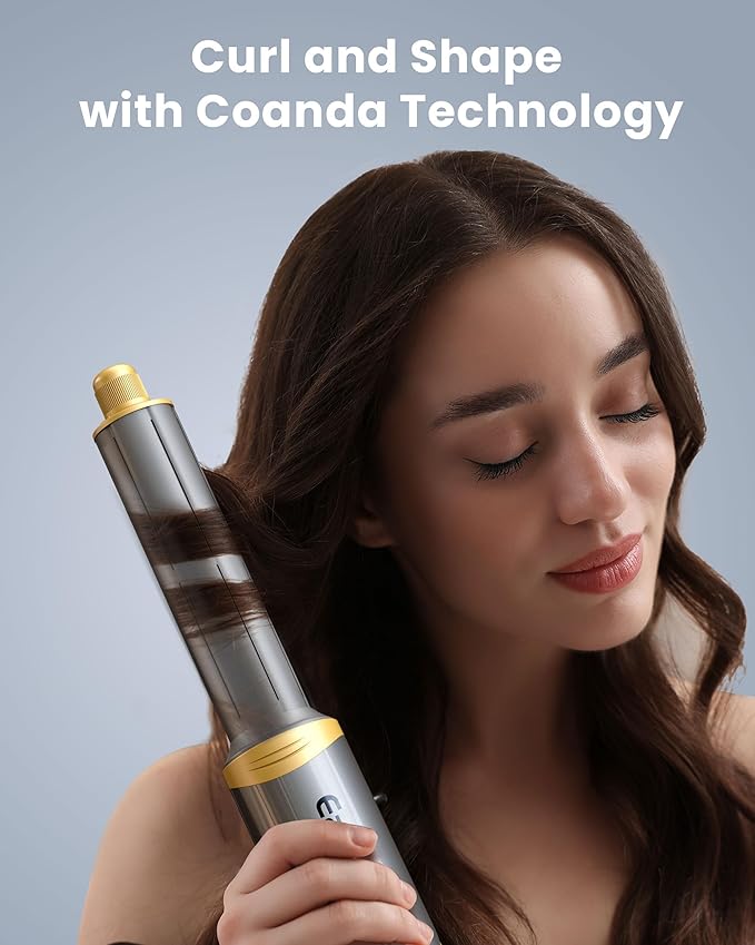 Easywave Air Wrap Hair Styler: Flexible 5 in 1 Styling & Drying System, Professional Hot Air Brush Set for Fast Drying, Curling, Volumizing, Smoothing & Styling, Oval Brush, Concentrator