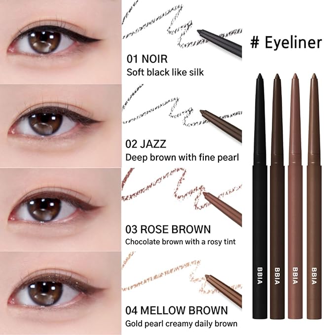 BBIA Last Auto Gel Eyeliner 17 Color – Multi-Use Longwear & Waterproof Mechanical Eye Liner Easy Drawing with Smooth Texture Smudge-Resistant Shadow & Glitter Vegan Korea Eye Makeup (14 ALMOND BEIGE)