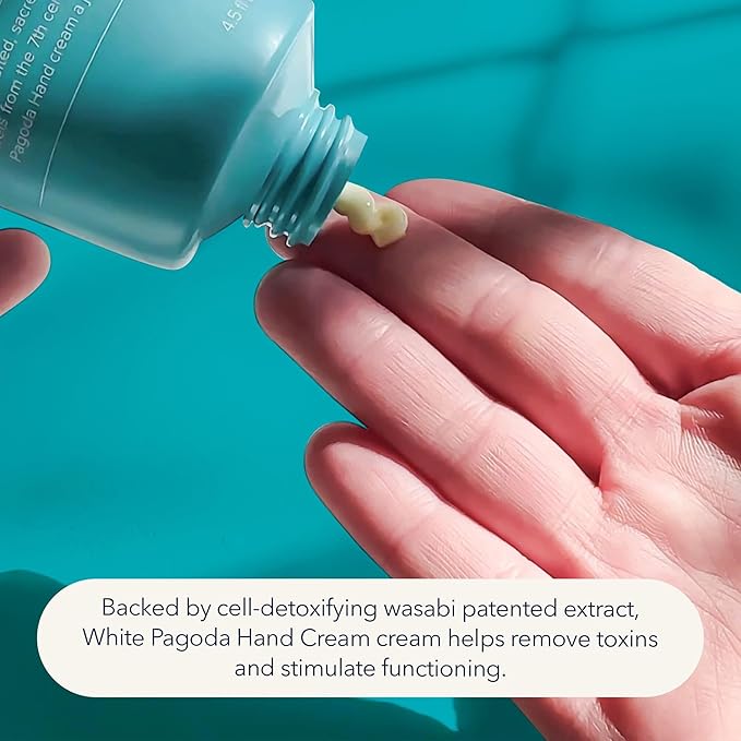 Onsen White Pagoda Hand Cream | Japanese-Inspired Firming Hand Lotion with Pagoda Flower Enzyme, Tsubaki, Jojoba & Squalane | Nursing Essentials for Aging Hands | Vegan (4.5 oz)