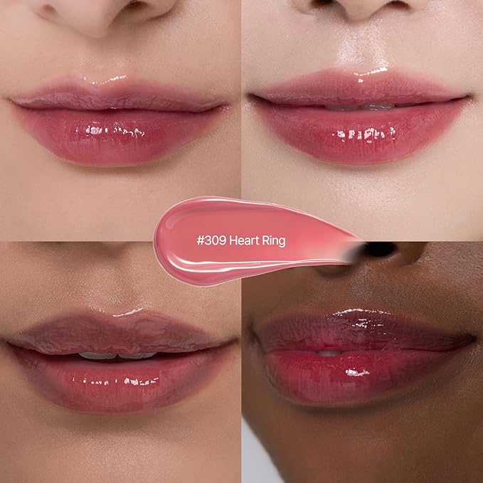 Laka Jelling Nude Gloss, 4.5g/0.15oz, Sheer Hydrating Lip Oil with No Stain, Non-Sticky, Nourishing Gloss for a Fresh, Glowy Look, Vegan, Clean Beauty Makeup, K-Beauty (#309 Heart Ring)