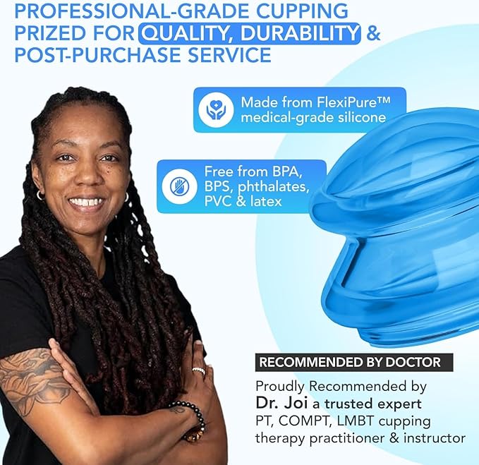 Lure Essentials Sculpt Silicone Cupping Theapy Set Anti Cellulite Cup Massager, Vacuum Suction for Lymphatic Drainage