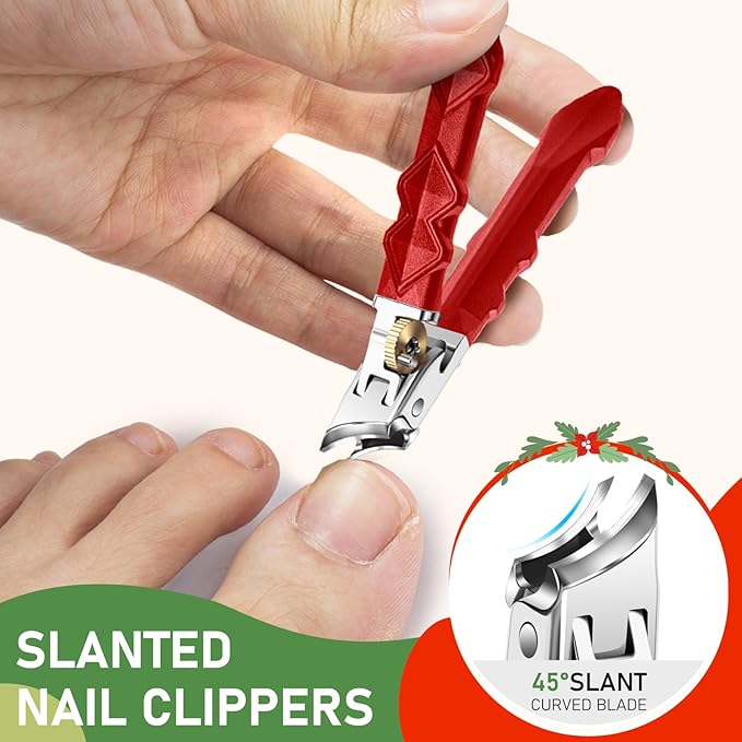 Toenail Clippers for Thick Toenails, Mens Stocking Stuffers 2025, Wide Opening Nail Clippers, Heavy Duty Ingrown Toenail Clippers Nail Cutters, Christmas Gifts for Men Women