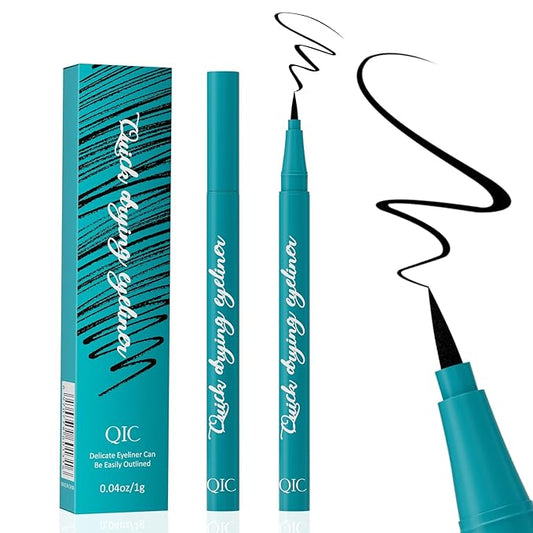 QIC Liquid Eyeliner,Waterproof Liquid Eye Liner, Long-Wearing,Smudge-Proof， Ultra-Smooth, Eyeliner Pen, Vegan Formula,Ultra-Fine Nib,Black