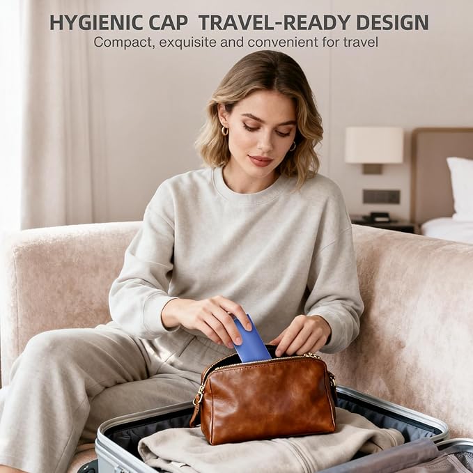 Facial Cleansing Brush,Electric Face Scrubber with Heated,3 Modes Face Scrubber,Waterproof Face Wash Brush,Rechargeable Portable Travel Size Silicone Face Scrubber for Women & Men(Blue)