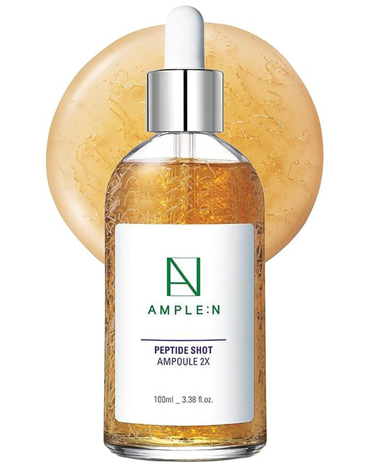 AMPLE:N Peptide Shot 2X Ampoule – Intensive Age Defying Concentrate Face Serum with Peptide Threads – Erasing Wrinkles and Improve Firmness – Lifting Sagging Skin – Plump, Repairs Skin, 3.38 fl.oz.