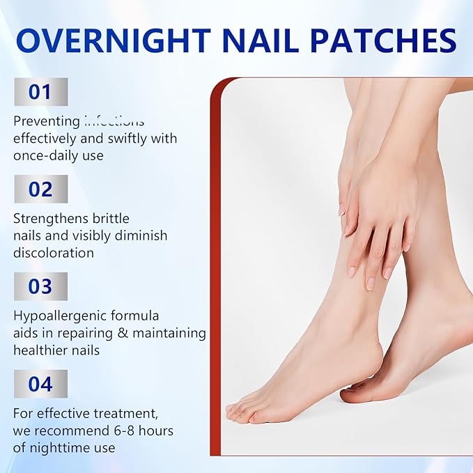 Toenail Treatment Extra Strength - Nighttime Nail Patches,Overnight Toe Nail Treatments for Damaged Nails Foot Nails Repair and Care (21Pcs)