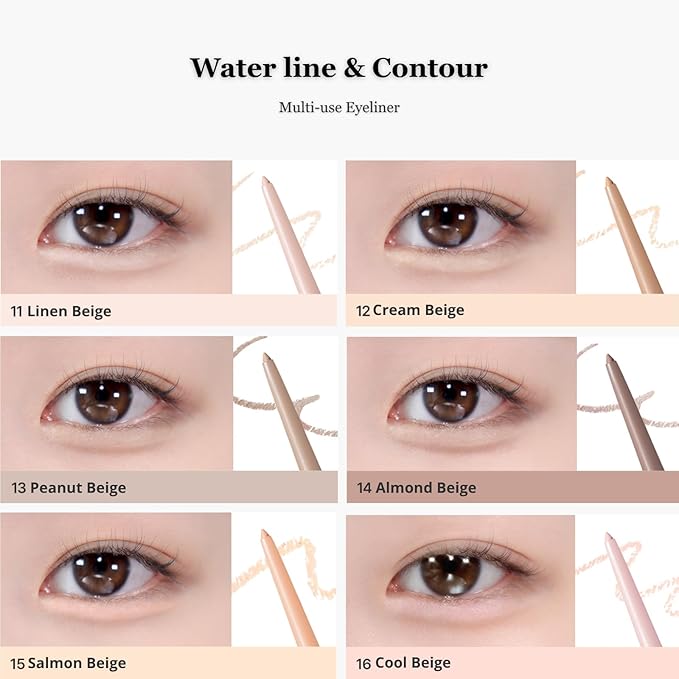 BBIA Last Auto Gel Eyeliner 17 Color – Multi-Use Longwear & Waterproof Mechanical Eye Liner Easy Drawing with Smooth Texture Smudge-Resistant Shadow & Glitter Vegan Korea Eye Makeup (11 LINEN BEIGE)