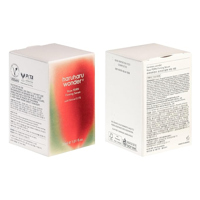 haruharu wonder Rose PDRN Firming Serum with Retinal 0.1%, Boost Collagen, Bulgarian Rose, Minimize Fine lines & Wrinkles, For Sensitive Skin, Fragrance Free, Korean Skincare, Vegan, 1.01 fl.oz